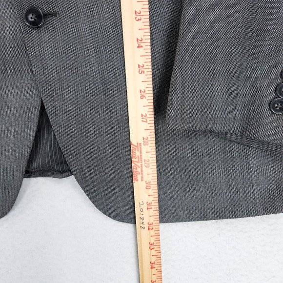 Calvin Klein Jacket Mens 46 Regular Gray Wool Slim Fit Blazer Suit Coat Career - Picture 8 of 15